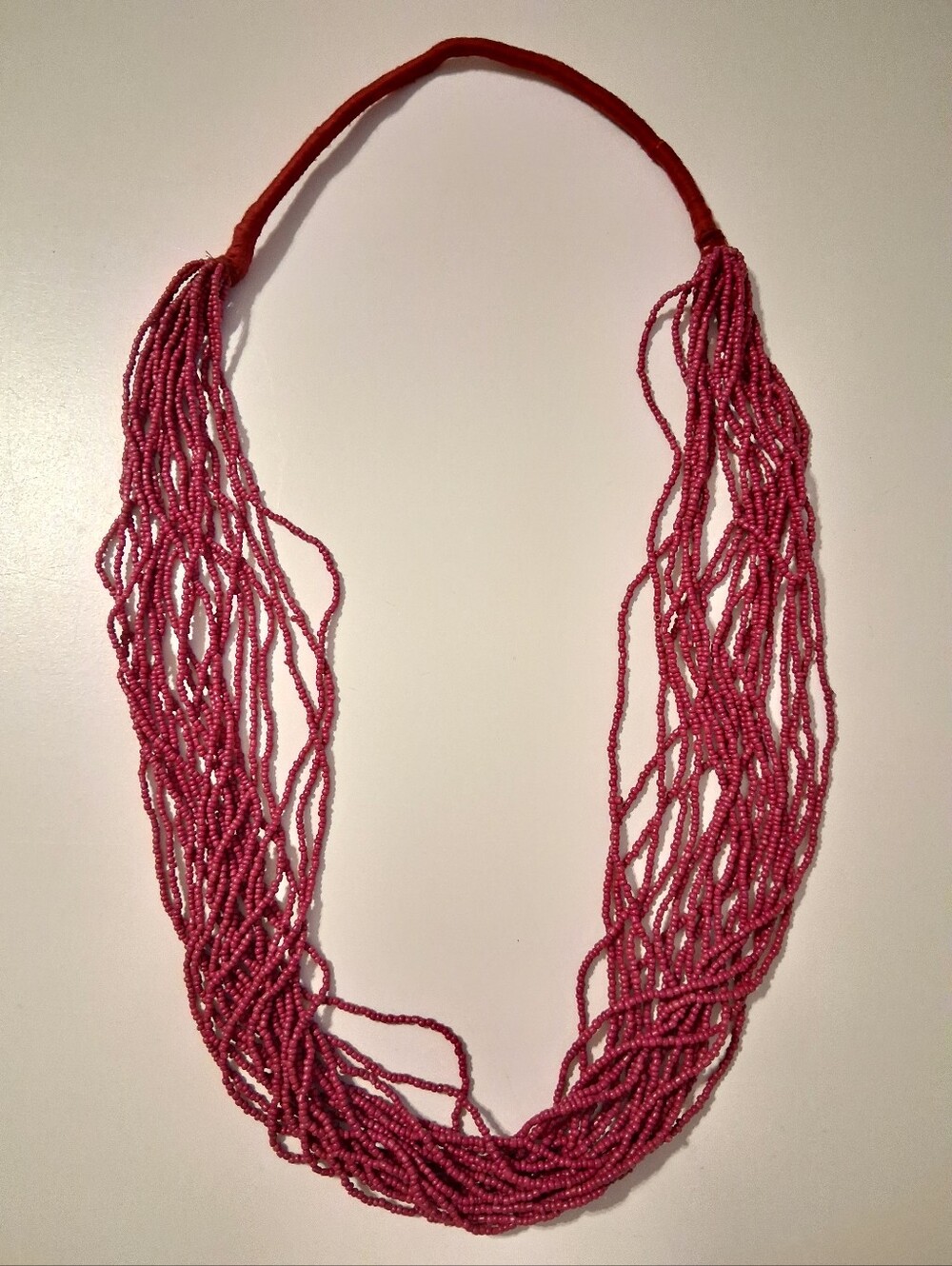 Multi-Strand Pink Beaded Necklace